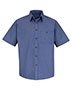 Red Kap SP84 Men Mini-Plaid Uniform Short Sleeve Shirt