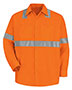 Red Kap SS14HV  High Visibility Safety Long Sleeve Work Shirt