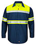 Red Kap SY70L  Hi-Visibility Colorblock Ripstop Long Sleeve Work Shirt - TALL