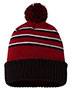 Richardson 134 Unisex Stripe Pom Cuffed Beanie