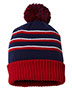 Richardson 134 Unisex Stripe Pom Cuffed Beanie