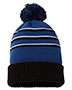 Richardson 134 Unisex Stripe Pom Cuffed Beanie