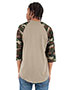 Shaka Wear Drop Ship SHRAGCM Men 6 Oz., 3/4-Sleeve Camo Raglan T-Shirt