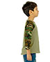 Shaka Wear Drop Ship SHRAGCY Boys Youth 6 Oz., 3/4-Sleeve Camo Raglan T-Shirt