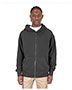 Shaka Wear SHGDZ  Men's Garment Dye Double-Zip Hooded Sweatshirt