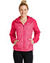 Sport-Tek® LST40 Women   Heather Colorblock Raglan Hooded Wind Jacket