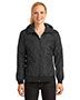 Sport-Tek® LST53 Women   Embossed Hooded Wind Jacket