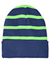 Sport-Tek® STC31 Unisex   Striped Beanie With Solid Band