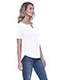 Startee Drop Ship ST1422 Women Ladies' 4.3 Oz., Cvc  Slit V-Neck T-Shirt