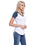 Startee Drop Ship ST1432 Women Ladies' Cvc Varsity V-Neck T-Shirt