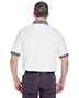 UltraClub 8536 Men WhiteBody Classic Pique Polo with Contrast MultiStripe Trim