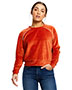 US Blanks US538 Ladies 7.6 oz Velour Long Sleeve Crop T-Shirt