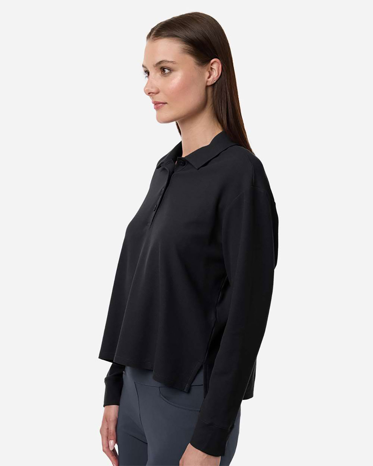 Adidas A1008 Women's Beyond Long Sleeve Loose Polo view 3