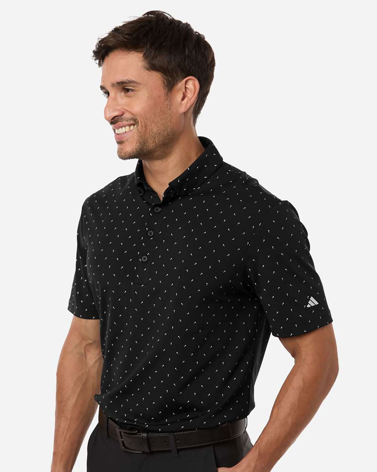 Adidas A2028 Men's Ultimate365 Micro Print Polo view 3