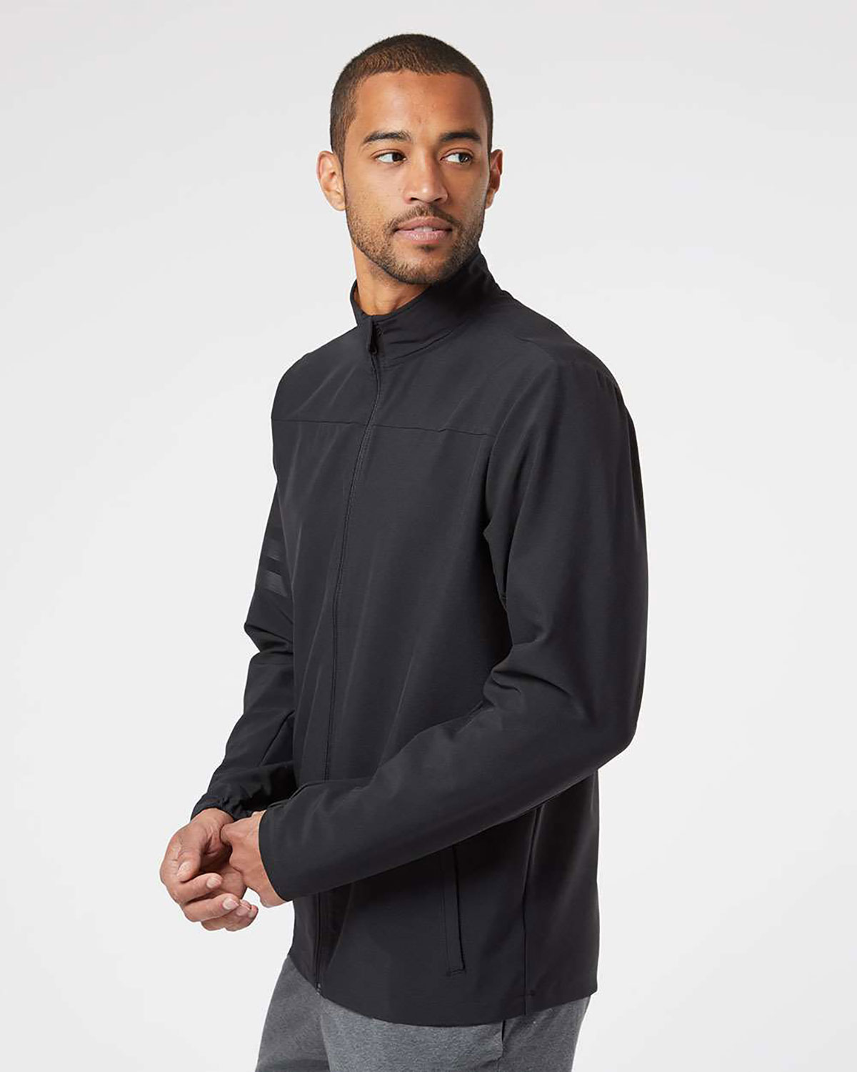 Adidas A267 Men's Wind Resistant Full-Zip Jacket view 3
