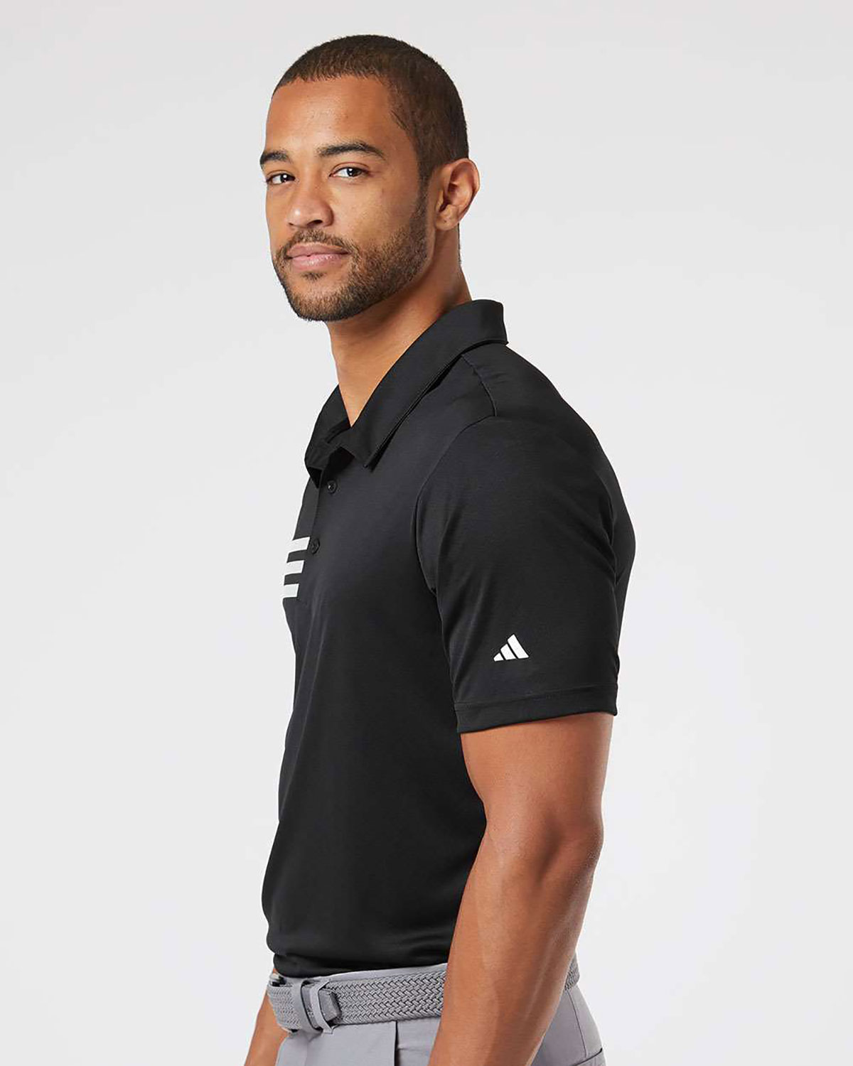 Adidas A324 Men's 3-Stripes Chest Polo view 3