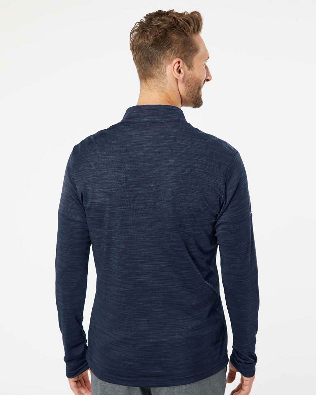 Adidas A475 Men's Lightweight M�lange Quarter-Zip Pullover view 2