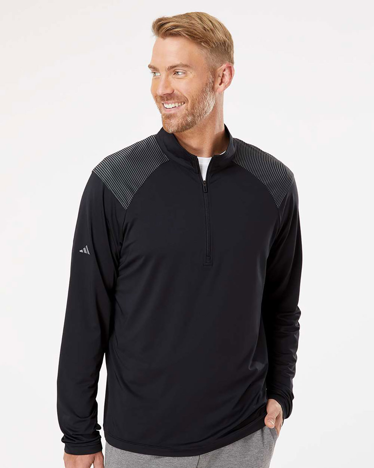 Adidas A520 Men's Ultimate365 Lightweight Shoulder Stripe Quarter-Zip Pullover