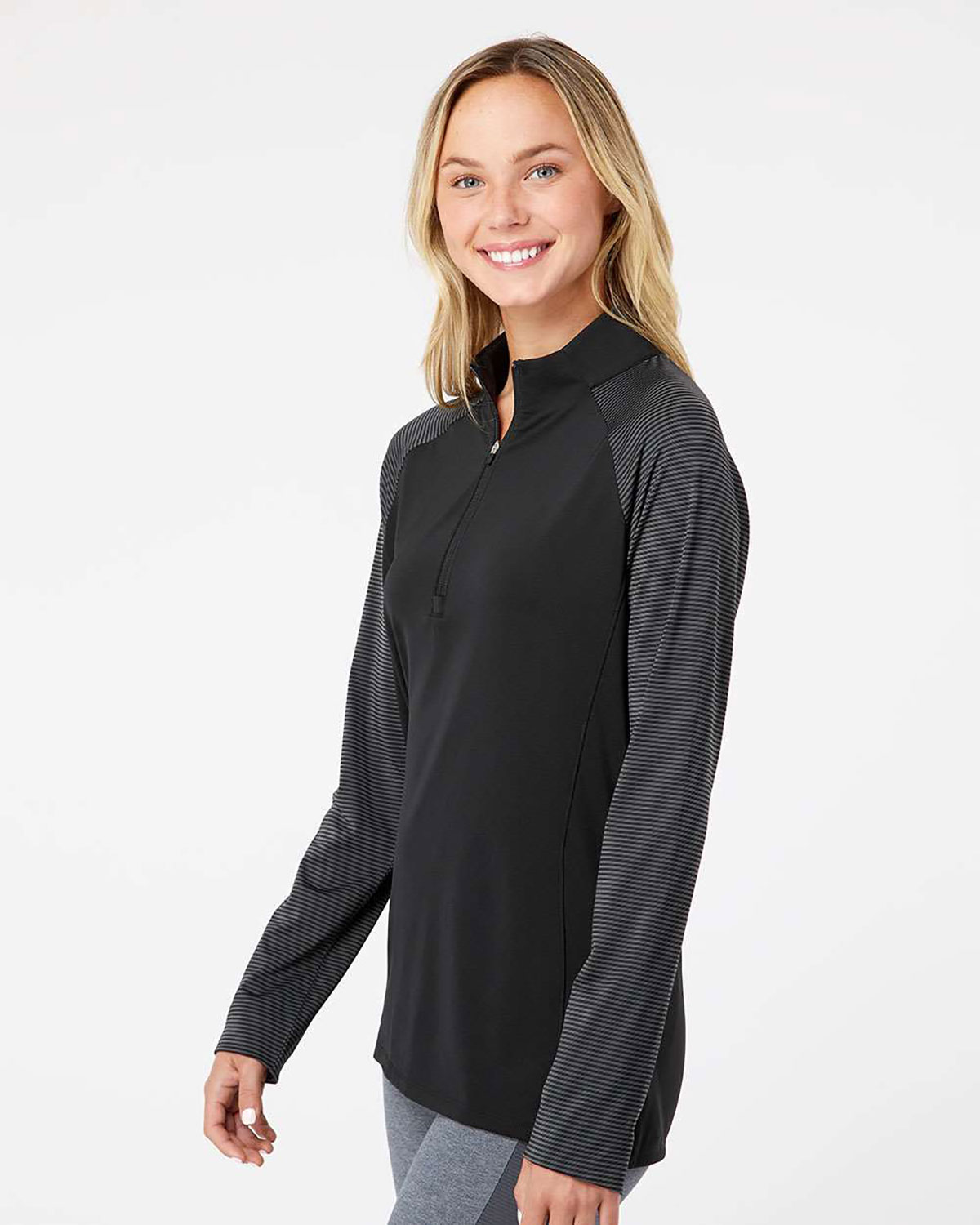 Adidas A521 Women's Ultimate365 Lightweight Raglan Quarter-Zip Pullover view 3