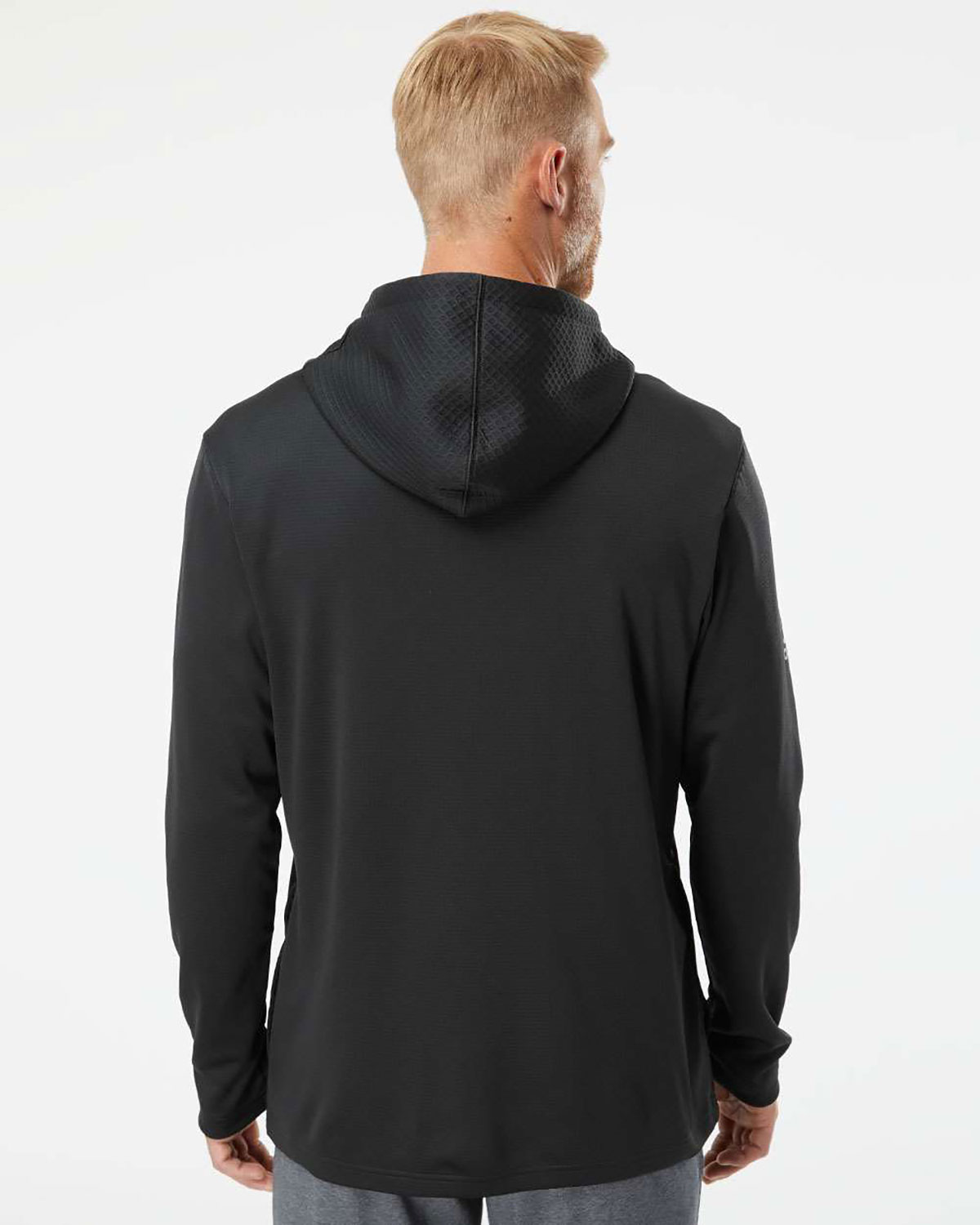 Adidas A530 Men's Textured Mixed Media Midweight Hooded Sweatshirt view 2