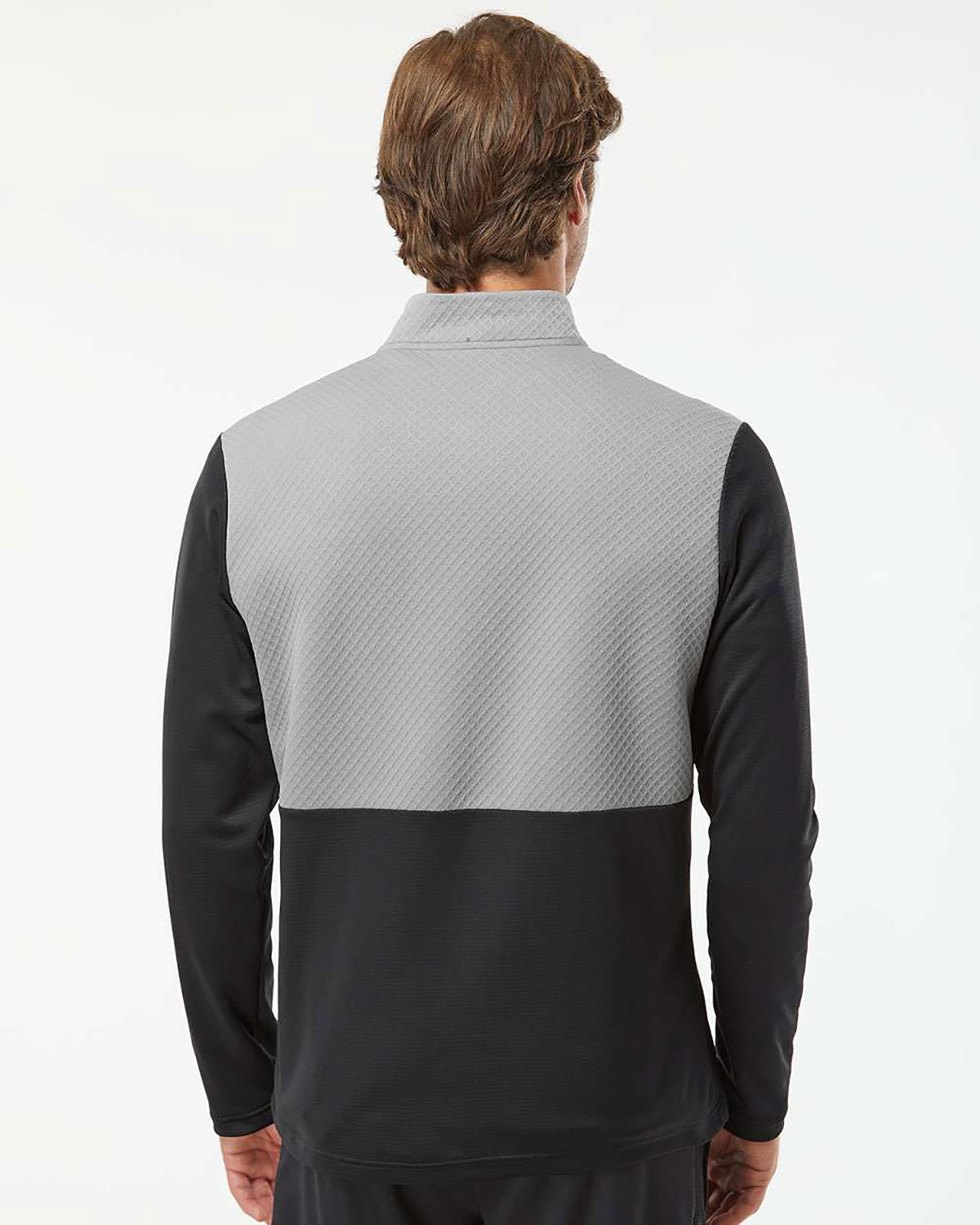 Adidas A532 Men's Textured Mixed Media Quarter-Zip Pullover view 2