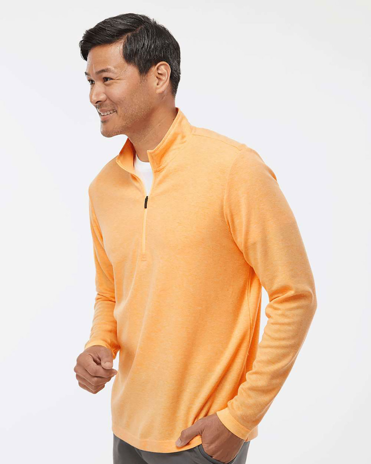 Adidas A554 Men's 3-Stripes Quarter-Zip Sweater Pullover view 3