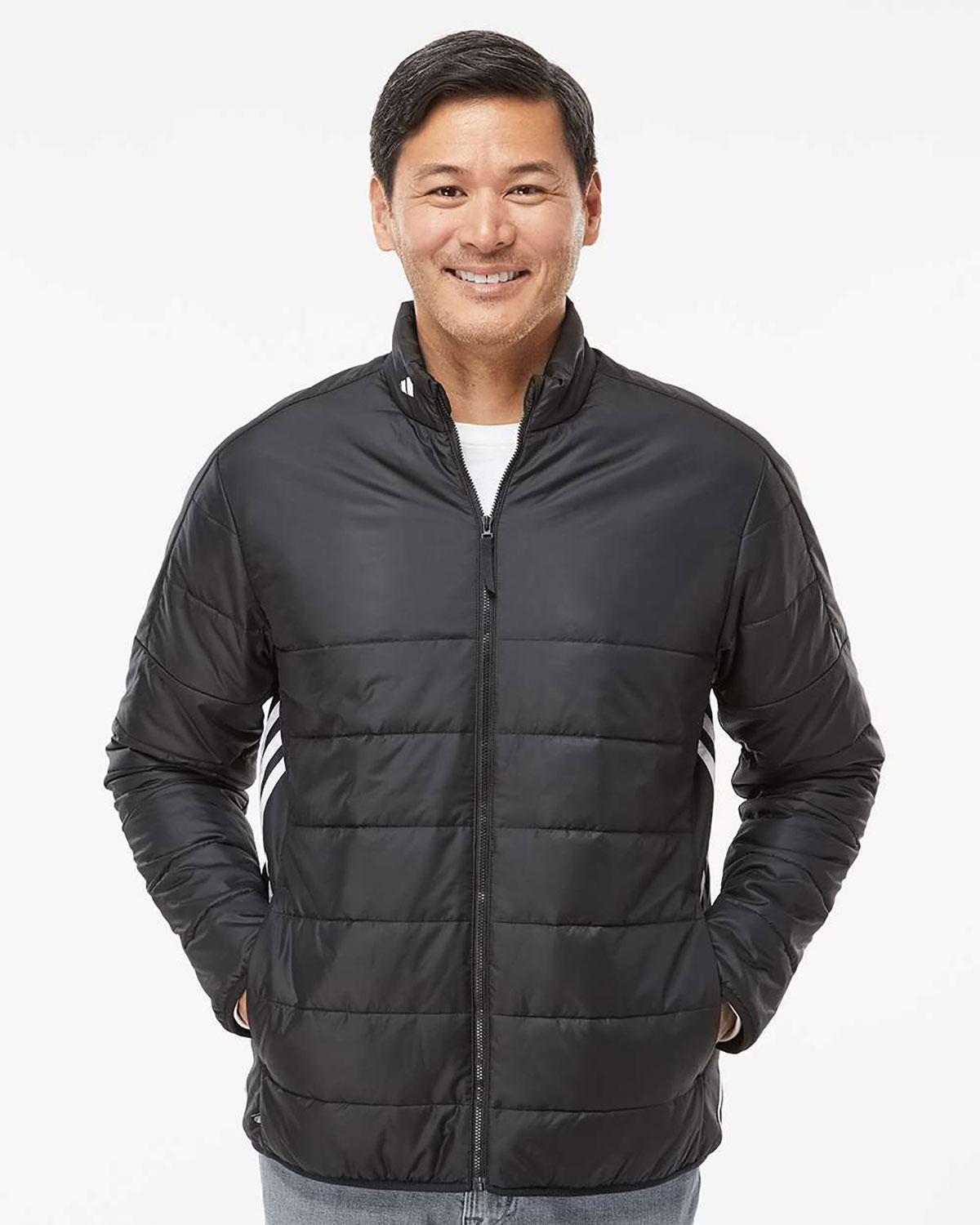 Adidas A570 Men's 3-Stripes Puffer Full-Zip Jacket
