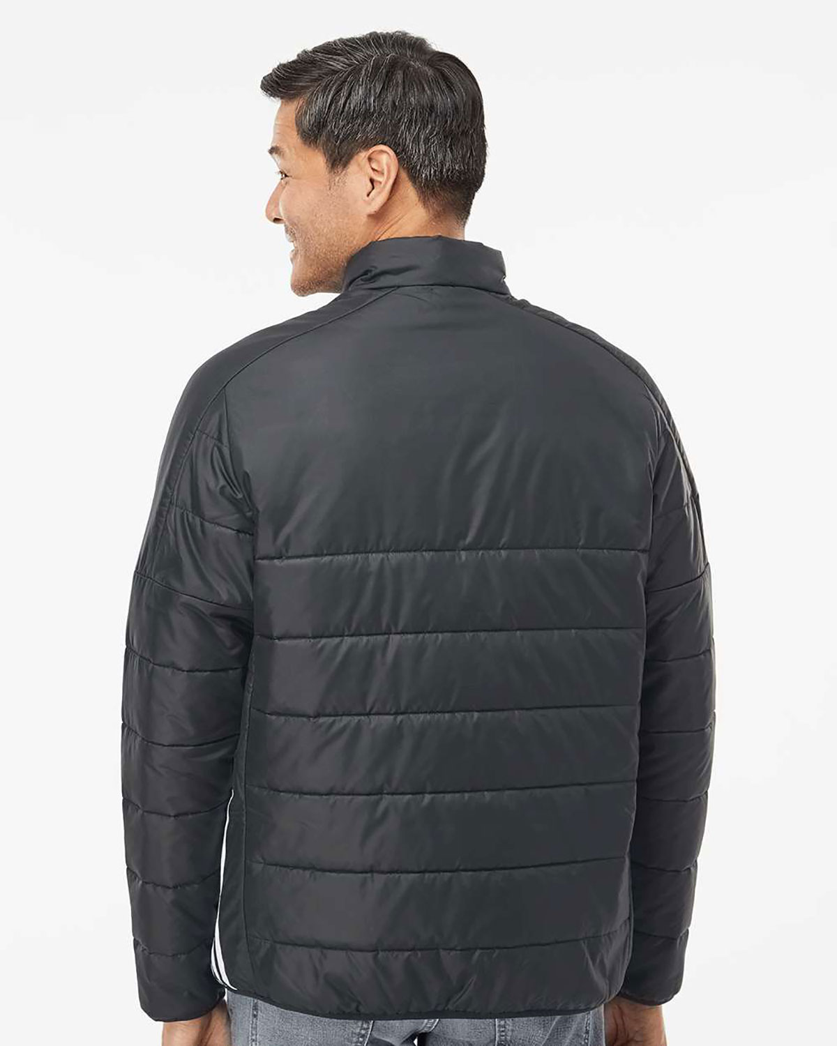 Adidas A570 Men's 3-Stripes Puffer Full-Zip Jacket view 2