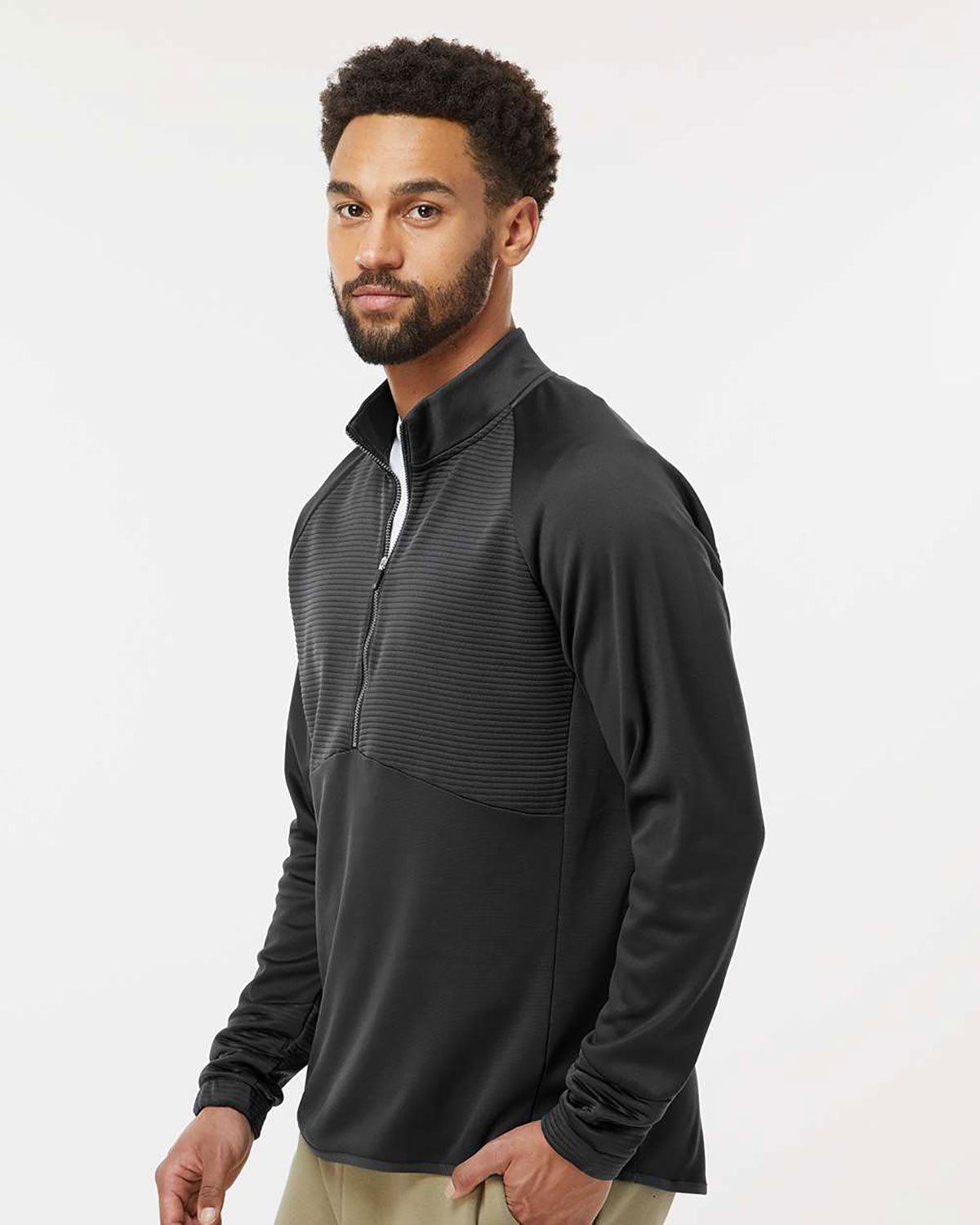 Adidas A587 Men's Performance Quarter-Zip Pullover view 3