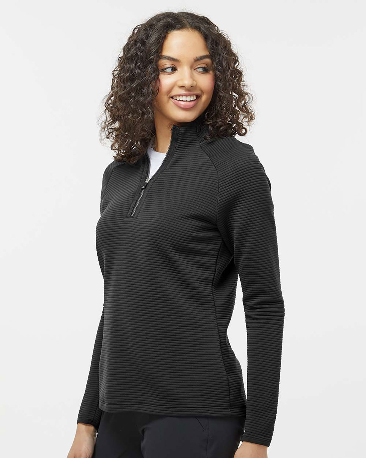 Adidas A589 Women's Spacer Quarter-Zip Pullover view 3