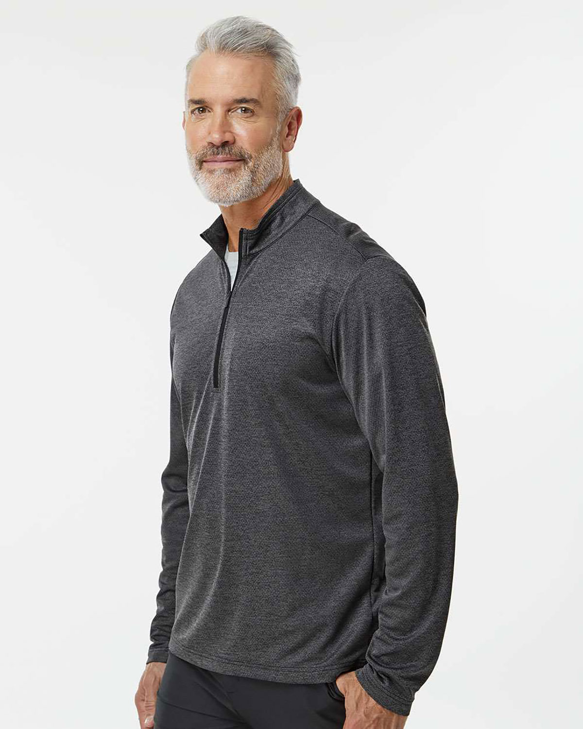 Adidas A593 Men's Space Dyed Quarter-Zip Pullover view 3