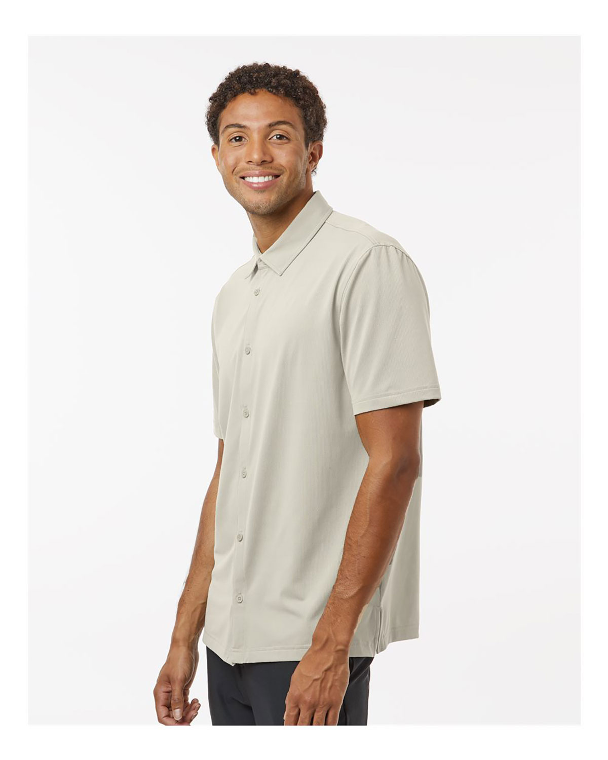 Adidas A595 Men's Full Button Down Short Sleeve Shirt view 3