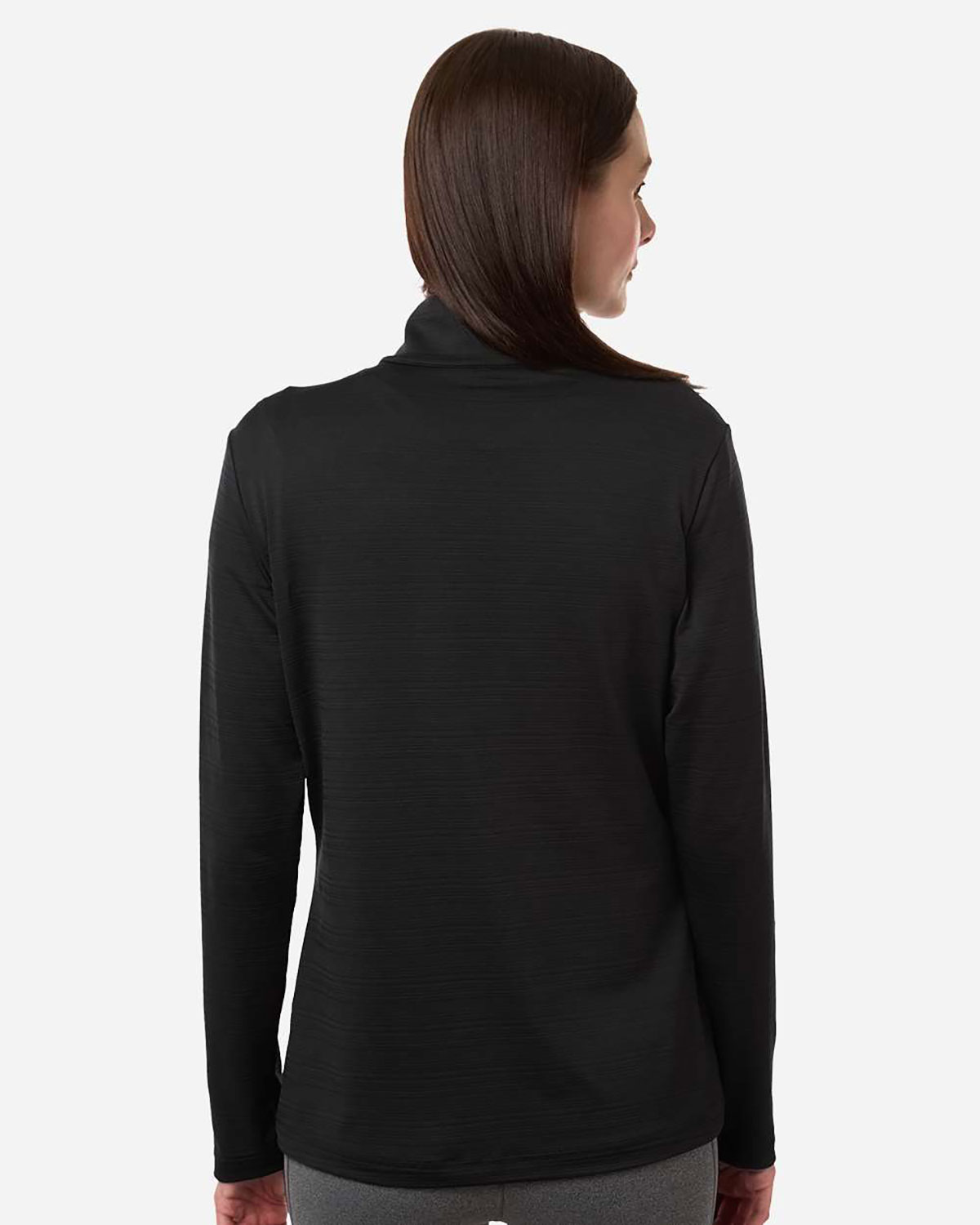 Adidas A709 Women's Textured Stripe Quarter-Zip Pullover view 2