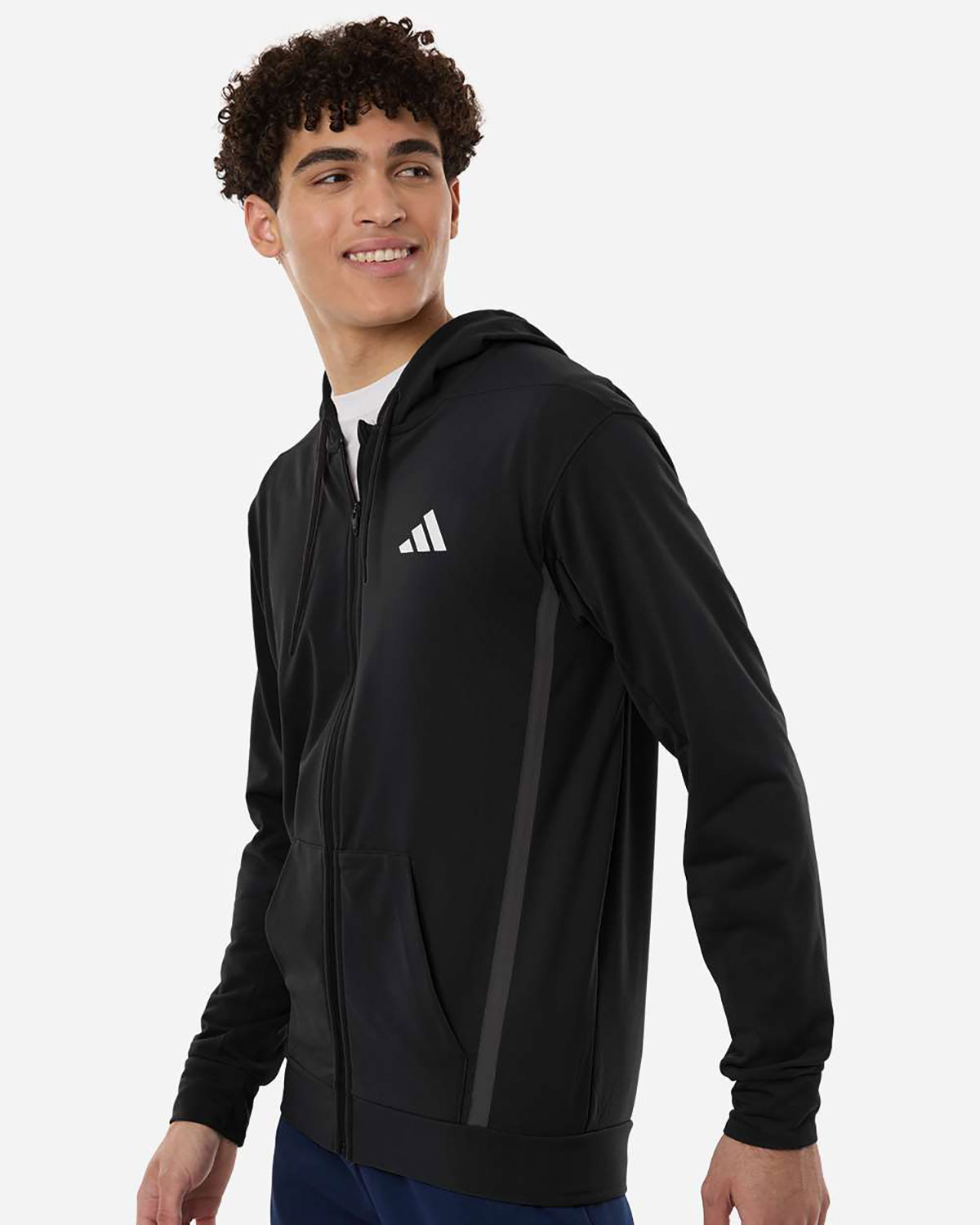 Adidas AT208 Men's Game & Go Fleece Full-Zip Hooded Sweatshirt view 3