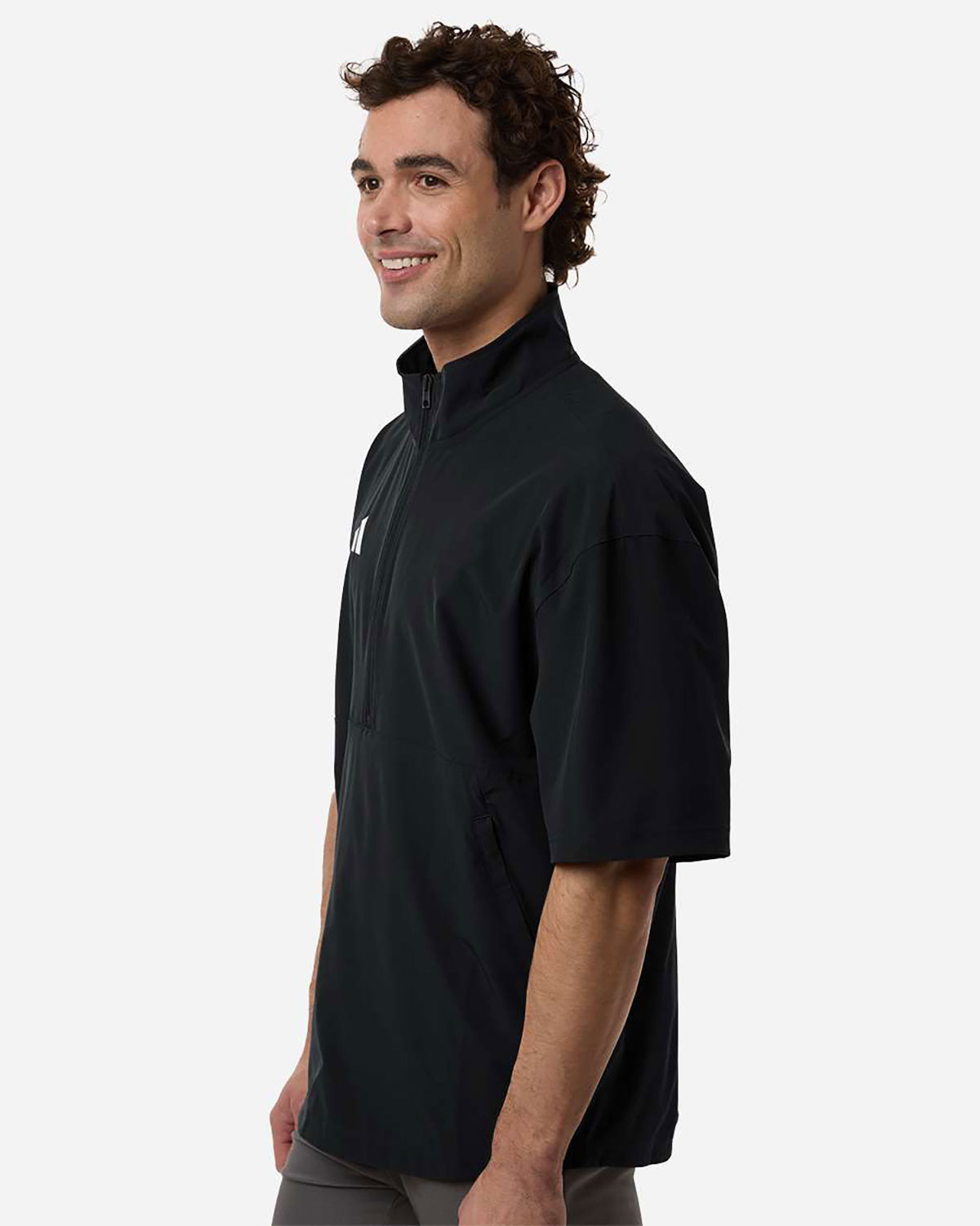 Adidas AT505 Men's Short Sleeve Quarter-Zip Pullover view 3