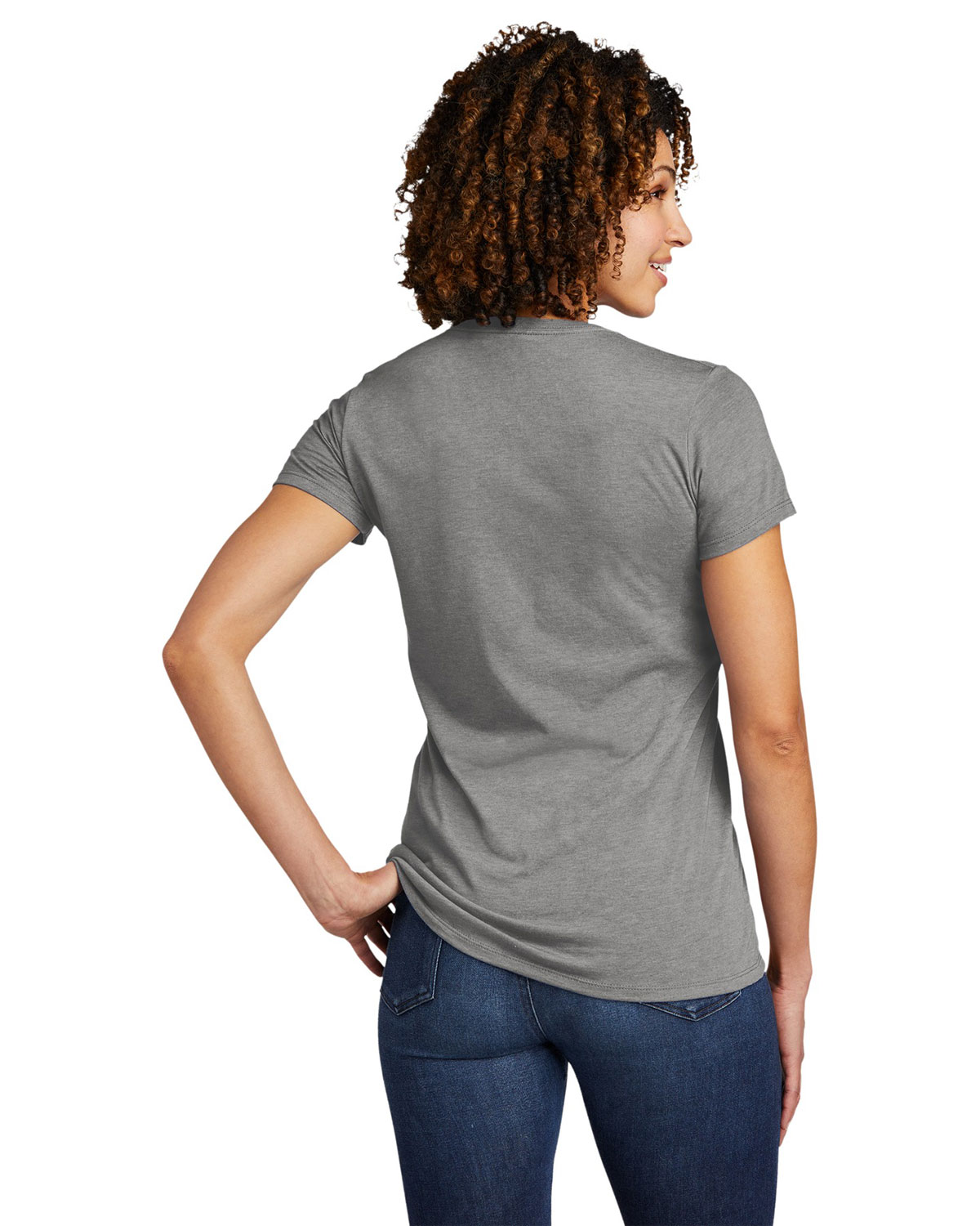 AllMade AL2018 Women's Tri-Blend V-Neck Tee view 2