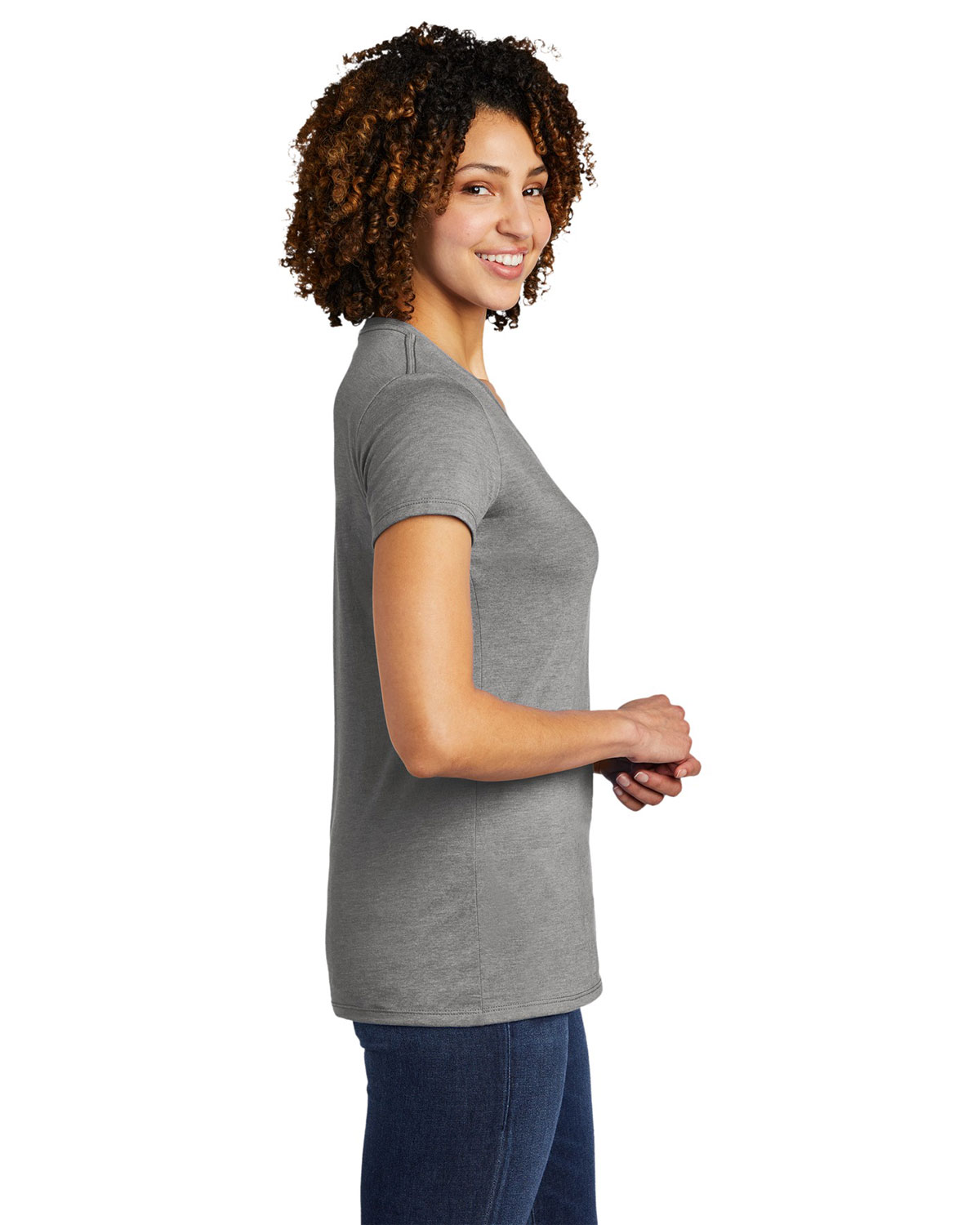 AllMade AL2018 Women's Tri-Blend V-Neck Tee view 3