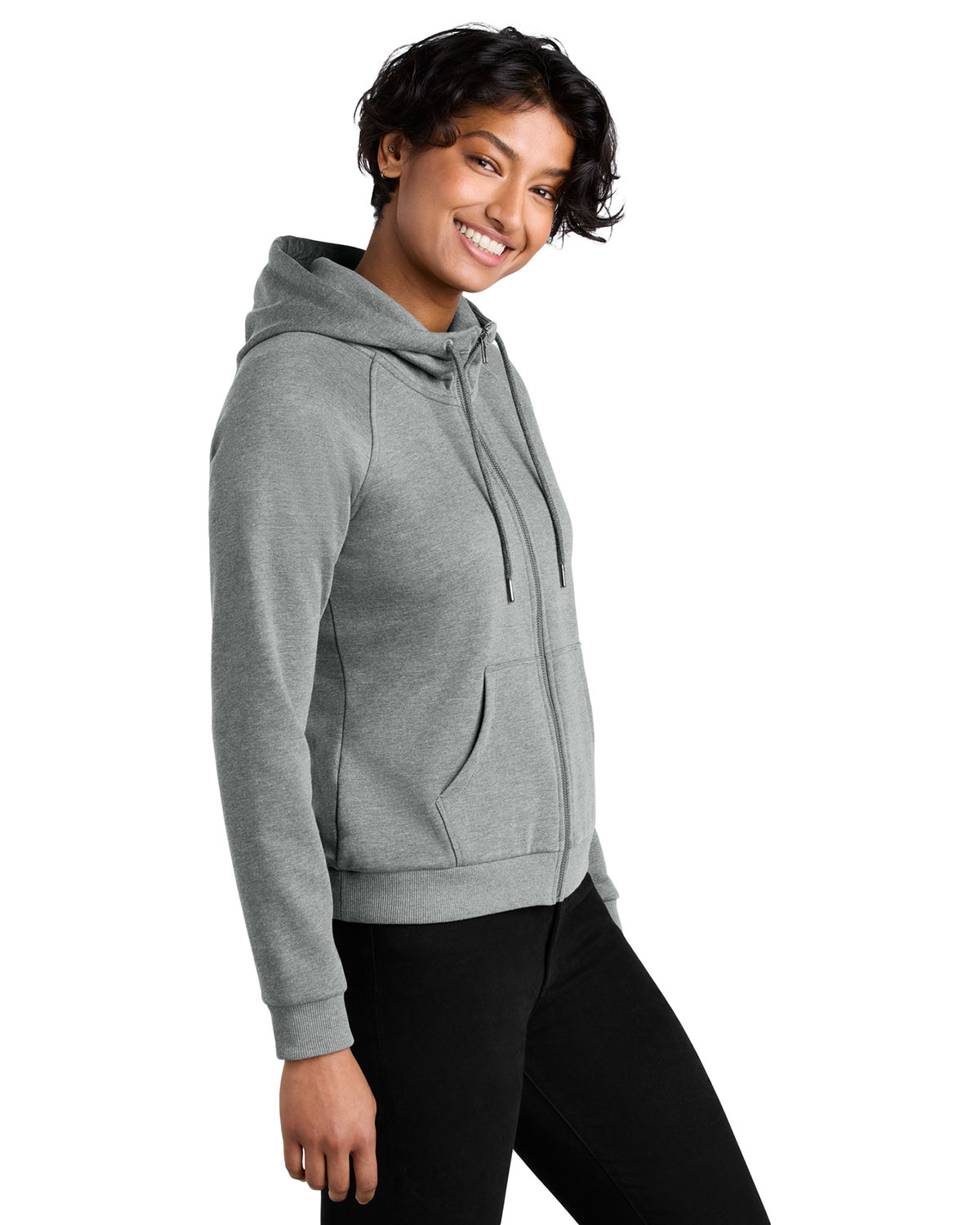 AllMade AL5003 Women's Organic CVC Fleece Full-Zip Hoodie view 3