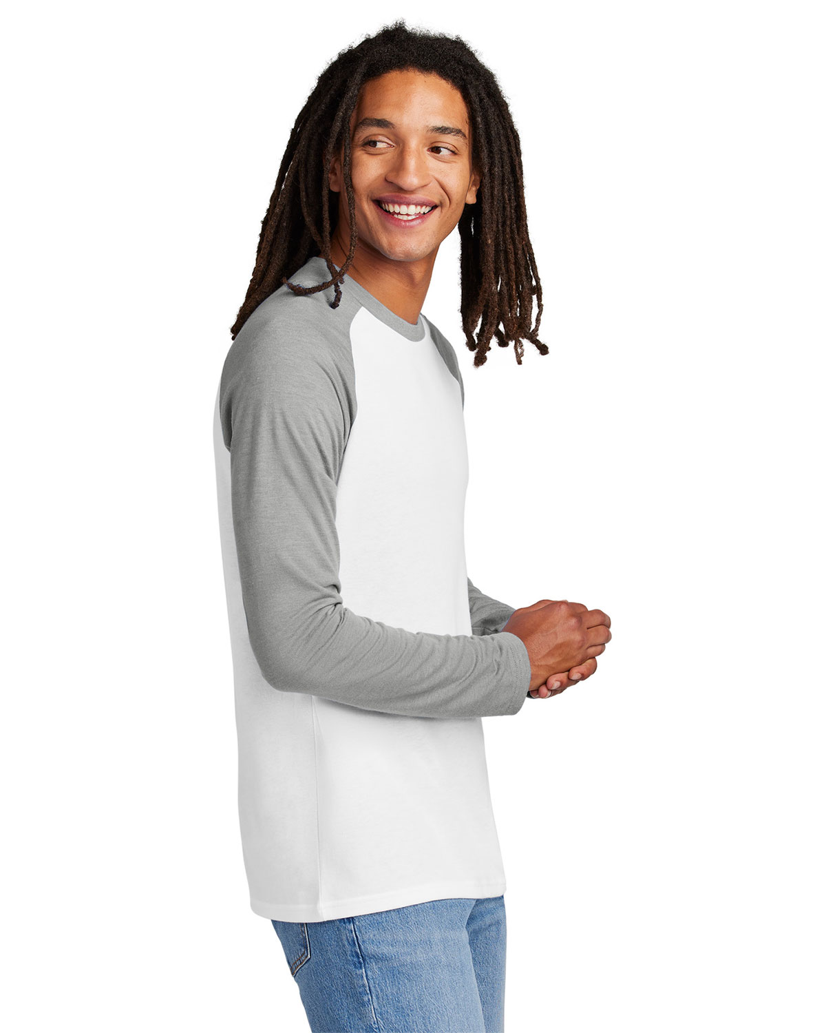 AllMade AL6009 Unisex Tri-Blend Long Sleeve Colorblock Raglan view 3