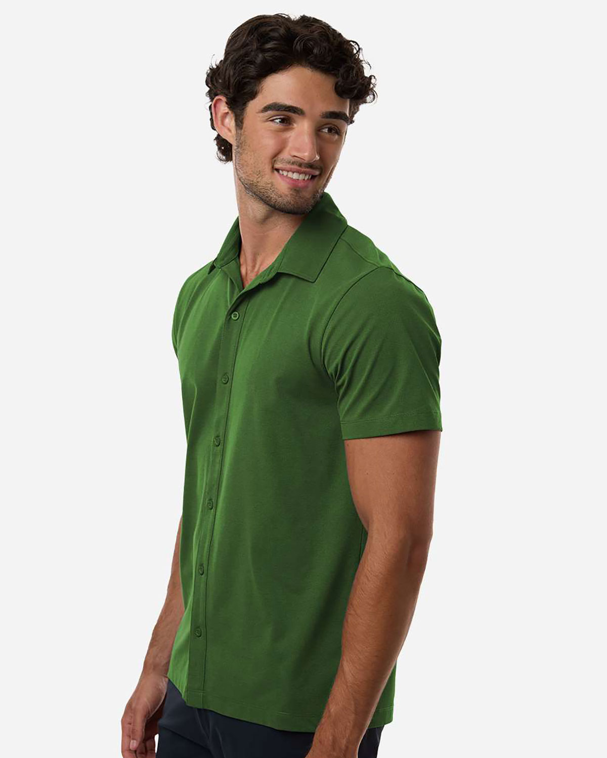 AllPro 41SPSS Men's Pro-Flex Sorona� Button Down Short Sleeve Shirt view 3
