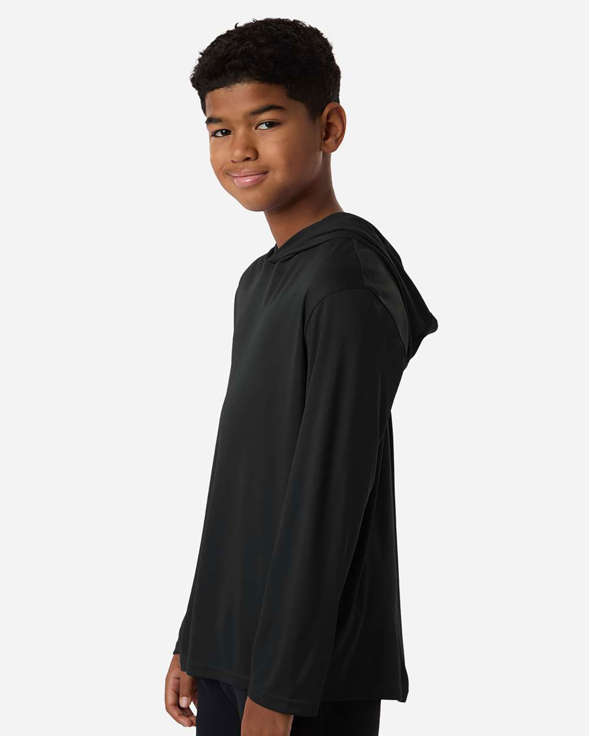 AllPro 48510Y Youth Pro-Lock Performance Hooded Long Sleeve T-Shirt view 3