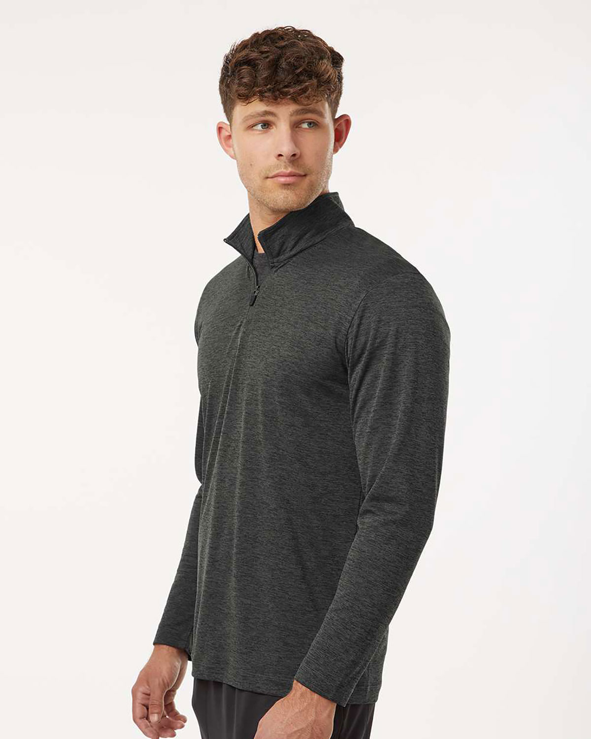 AllPro 4HM700 Men's Pro-Lock Performance M�lange Quarter-Zip Pullover view 3