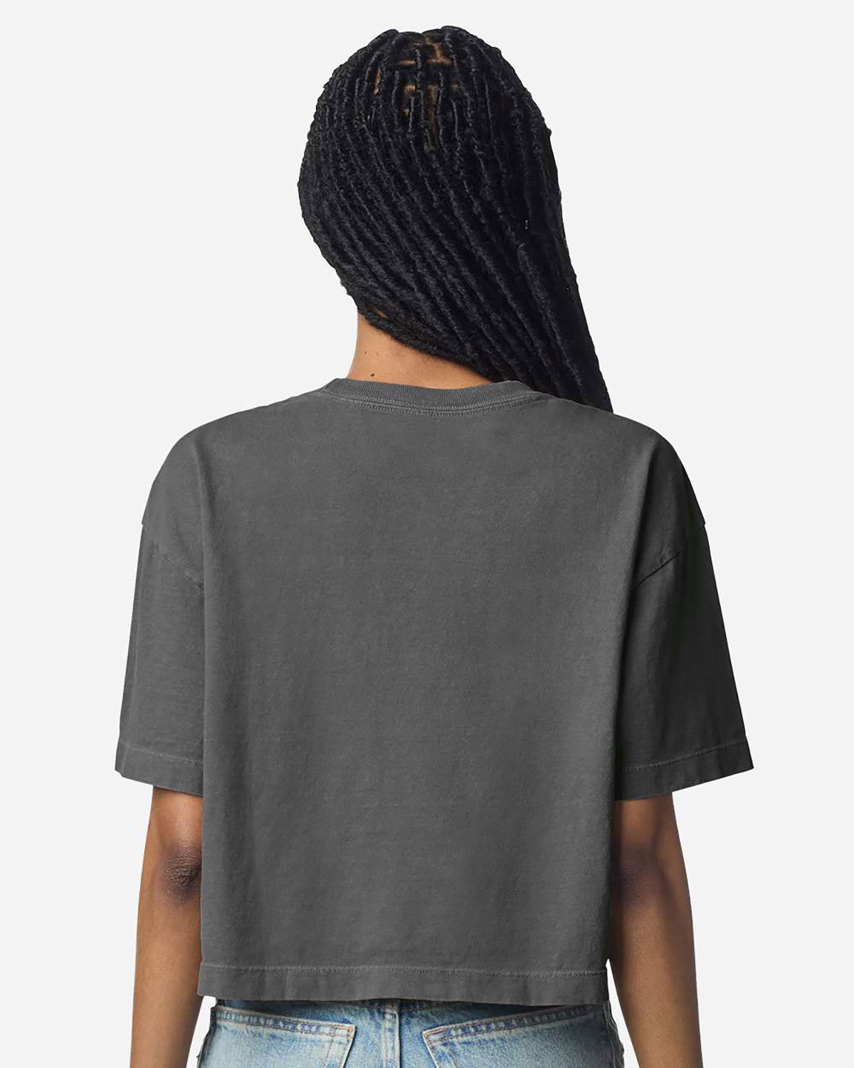 American Apparel 1302GD Women's Heavyweight Cotton Garment-Dyed Boxy Cropped Tee view 2