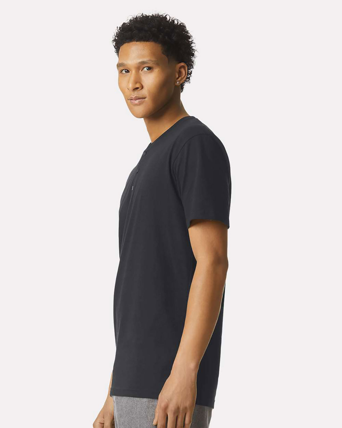 American Apparel 2004CVC Unisex CVC Henley Tee view 3