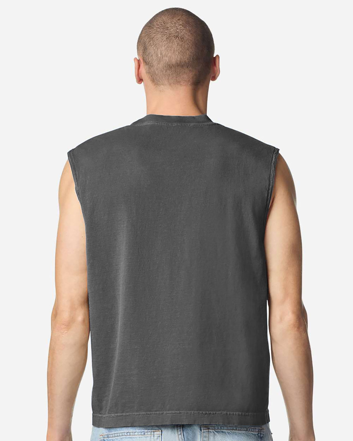 American Apparel 207GD Unisex Heavyweight Cotton Garment-Dyed Boxy Muscle Tee view 2