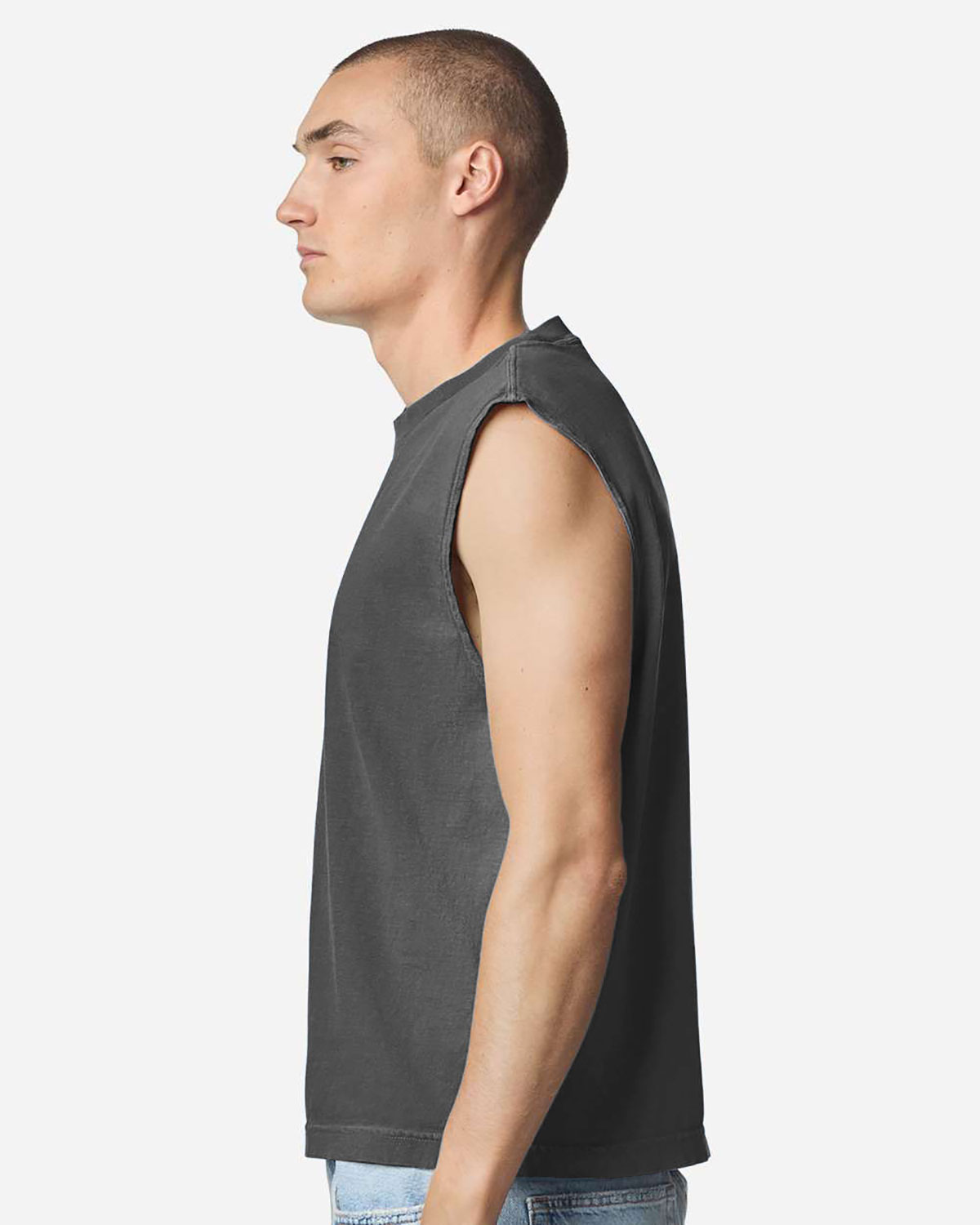 American Apparel 207GD Unisex Heavyweight Cotton Garment-Dyed Boxy Muscle Tee view 3