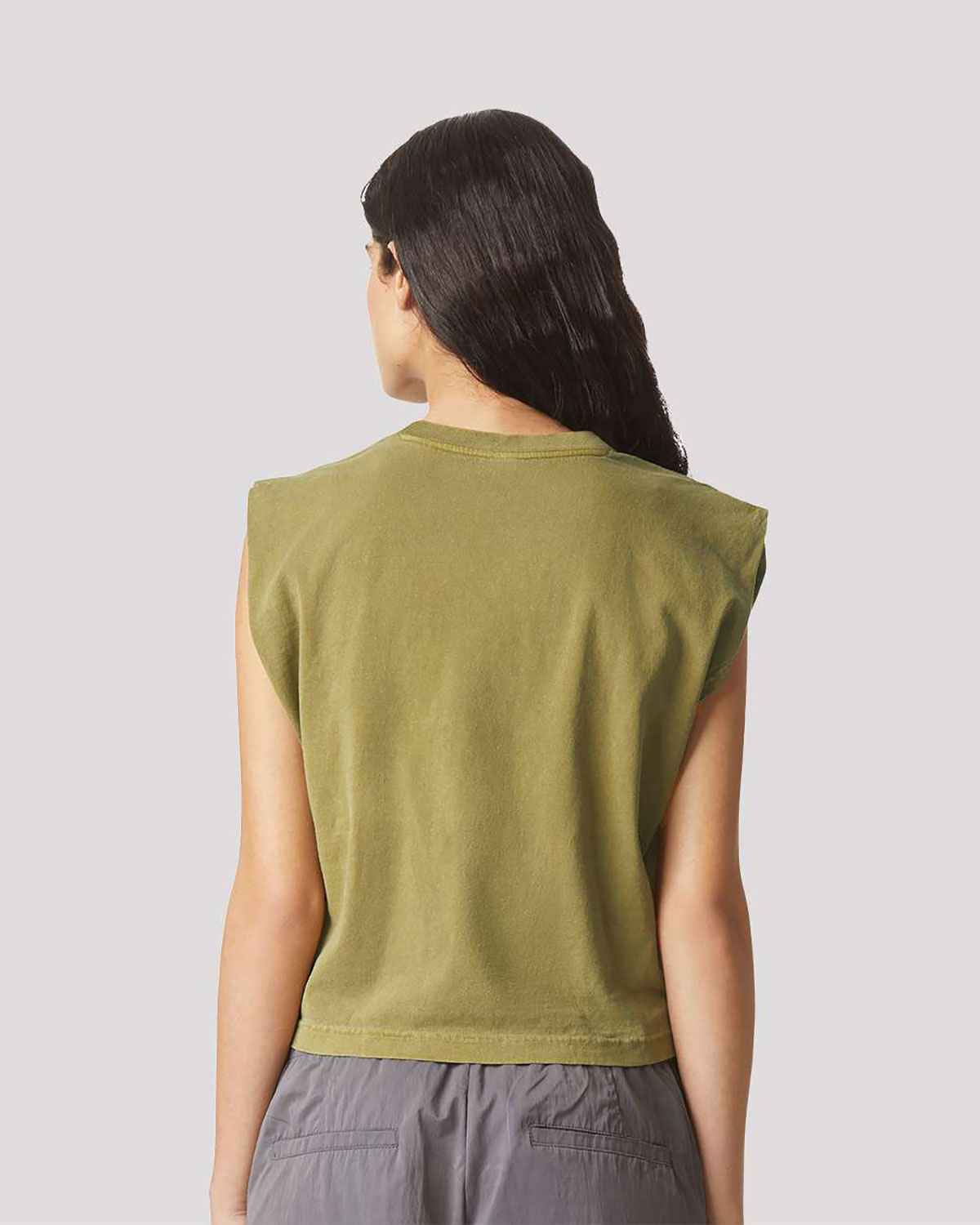 American Apparel 307GD Women's Heavyweight Cotton Garment-Dyed Muscle Tee view 2