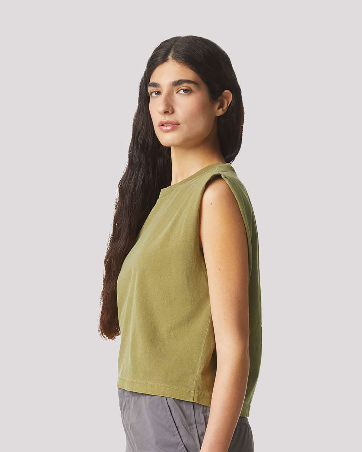 American Apparel 307GD Women's Heavyweight Cotton Garment-Dyed Muscle Tee view 3