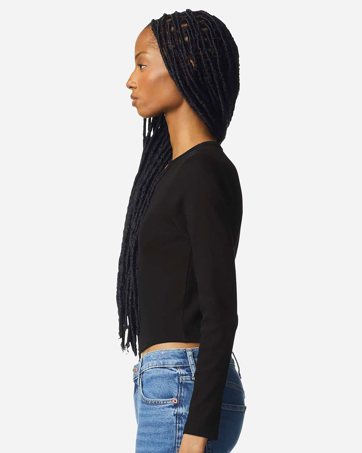 American Apparel BR2107 Women's Baby Rib Long Sleeve Fitted Tee view 3