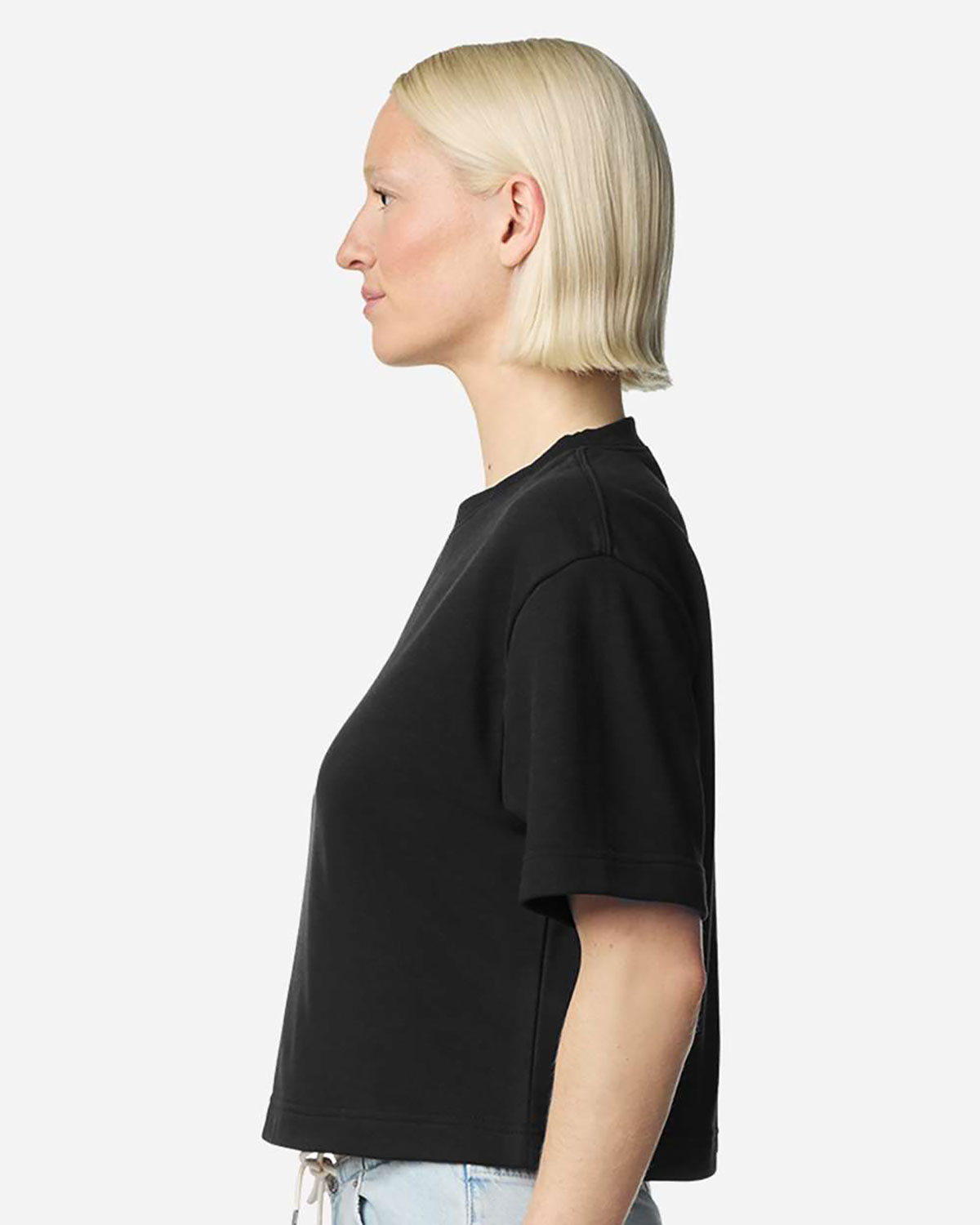 American Apparel FTCB0 Women's French Terry Mid-Length Boxy Tee view 3